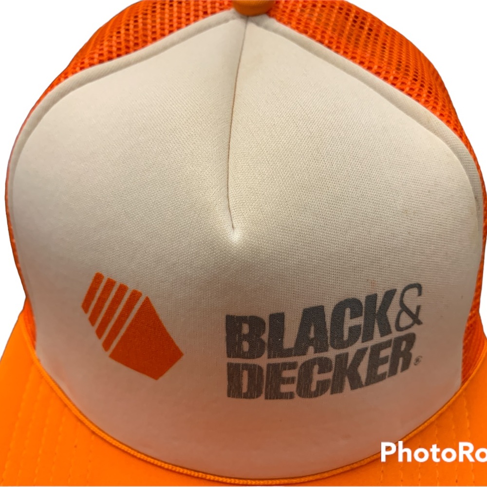 BLACK & DECKER vintage orange and white adjustable snapback Supreme Trucker hat. - Picture 4 of 10
